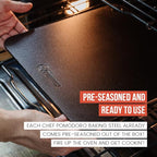 Chef Pomodoro Pizza Steel for Oven 13 Inch 1/4 Inch Thick, Baking Steel for Oven, Grill, Sourdough Bread, Baking Stone for Oven With Lifting Holes 13" X 13" (33.6 x 33.6 cm)