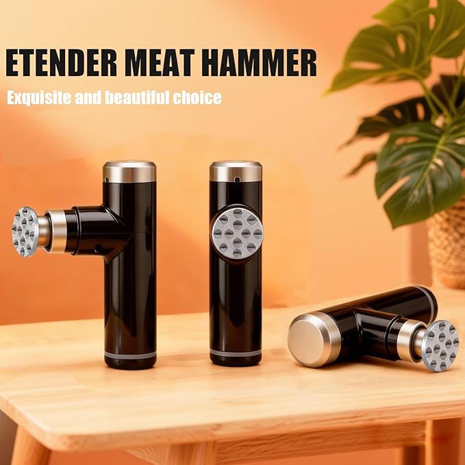 Electric Meat Tenderizer Tool,Cordless Meat Tenderizer Machine with 2 Stainless Steel Meat Mallet,Kitchen Essentials For Tenderizing Steak/Beef/Chicken Chops (brown) (N-09) (S10)
