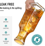 Set of 2 Square Glass Carafe, 1 Liter Clear Glass Pitcher with Lid, Beverage Serveware Carafe for Mimosa Bar, Coffee, Juice, Cold Water, Milk, Lemonade, Iced Tea