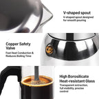 4 Cup Glass Clear Moka Pot Thickened 304 Stainless Steel Stovetop Espresso Maker Italian Coffee Machine 200ml 6.8oz Classic Mocha Cafe Greca Coffee Suitable for Gas Induction