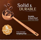 Orblue Premium Coffee Scoop Set - 1 Tbsp (15ml) & 2 Tbsp (30ml) Measuring Tablespoon - Stainless Steel Coffee Measuring Spoon and Scooper with Long Handles - Pack of 2 - Rose Gold