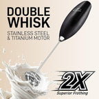Zulay Kitchen Whisk Milk Frother with 4 Duracell Batteries - Powerful Handheld Foam Maker for Coffee, Lattes, Matcha, Hot Chocolate & Cappuccinos - Whip Creamy Froth in Seconds