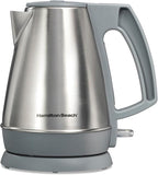 Hamilton Beach 1 Liter Electric Kettle, Water Boiler & Heater, Fast 1500 Watts, BPA Free Interior, Cordless Serving, Auto-Shutoff and Boil-Dry Protection, Cord Wrap, Stainless Steel (41065)