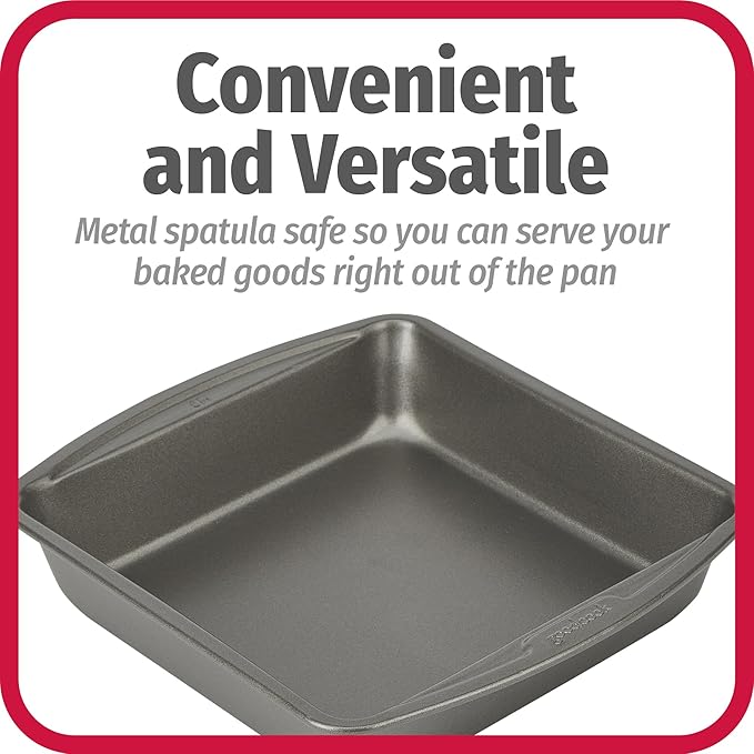 GoodCook Everyday Nonstick Steel Square Pan, 8", Gray
