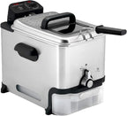 T-fal 3.5L Stainless Steel Deep Fryer with Basket for Home Use, 1700W, Deep Fryer with Oil Filtration, Temp Control, Digital Timer