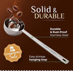 Orblue Premium Coffee Scoop Set - 1 Tbsp (15ml) & 2 Tbsp (30ml) Measuring Tablespoon - Stainless Steel Coffee Measuring Spoon and Scooper with Long Handles - Pack of 2