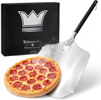 Kitchenware King™ - Premium Pizza Peel 12 inch For Crispy Crust Results - Essential Pizza Spatula Paddle For Outdoor And Indoor Cooking - Premium Innovated Non-Stick Paddle For Baking Steel And Stone