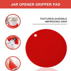Jar Opener for Weak Hands, Seniors with Arthritis, 5 in 1 Multi Function Bottle Opener Lid Opener For Arthritic Hands with Non Slip Rubber Jar opener Gripper Pad(red)