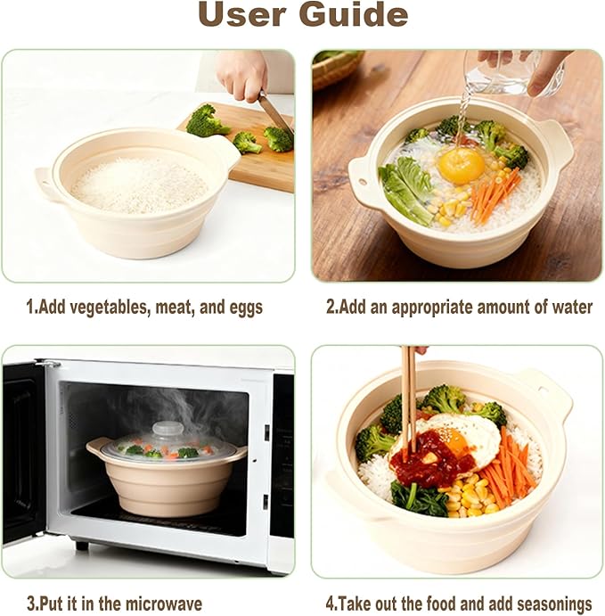 42oz Silicone Microwave Steamer For Vegetables, Cooker For Microwave with Handle & Lid, Collapsible Steam Pot, Heat-Resistant Cooker with Steam Holes, BPA Free, Dishwasher Safe (Grey), 1 Pack