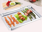 TeamFar Baking Sheet Set of 2, Baking Pans Tray Cookie Sheet Stainless Steel, Non Toxic & Healthy, Mirror Finish & Rust Free, Easy Clean & Dishwasher Safe