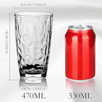 Topsky 16oz Plastic Tumblers Drinking Glasses Set of 4, Clear Acrylic Drinking Cups Wine Glasses Beverage Cups for Daily Use, Poolside, Outdoor&Indoor - Stackable, Dishwasher Safe, Easy to Clean