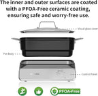 Slow Cooker 10-Quart - PFOA-Free Ceramic Coating, Oven Safe to 450°F | Keep Warm Function for Large Family Gatherings (Includes Silicone Spoon)