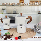 Aluminum 6 Cup 300ml Moka Pot Express Coffee Maker Stovetop Espresso Colorful Coffeemaker Italian Classic Style Brewing Greca Cafe Mocha Machine for Cafeteras Lover Camping Travel and Home Use 10oz