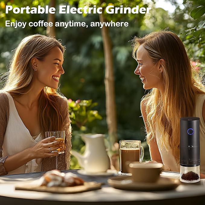 Portable Electric Coffee Grinder with 38 Adjustable Grind Settings, 1500mAh Rechargeable Battery, Portable Coffee Grinder,For Home, Office & Travel Use etc