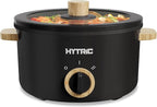 Hytric Hot Pot Electric, 2.5L Portable Electric Pot with Non-Stick Coating, Multi-functional Cooker for Stir Fry, Steak, Noodles, Soup, Portable Ramen Cooker for Dorm and Office, Black