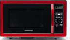 Farberware 1.1 Cu. Ft. Countertop Microwave Oven – 1000 Watts Power, Auto Cook Settings, Defrost, Easy Clean and Child Safety Lock - Metallic Red
