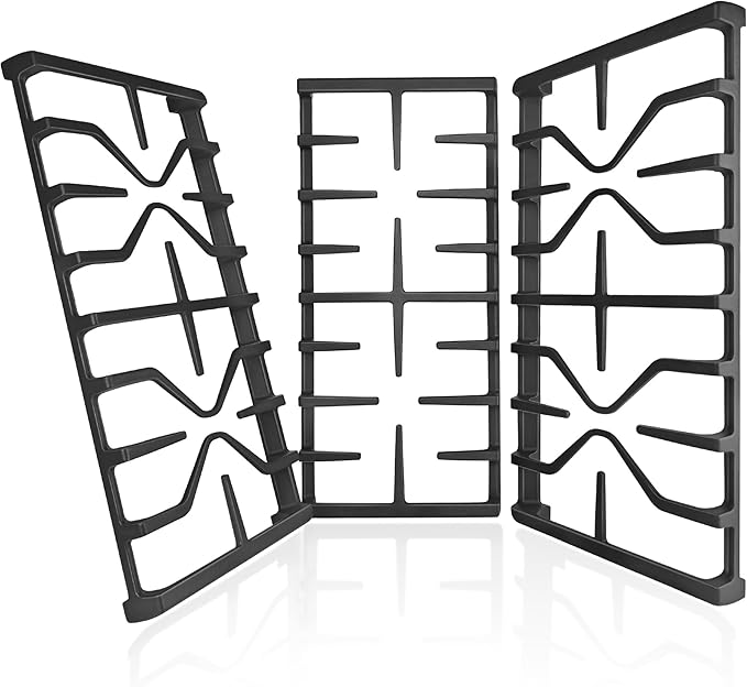 Stove Grates for GE Gas Stove Burner Grate Range Oven Rack WB31X27150 WB31X27151 Replacement Parts Cast Iron Flat Plate General Electric Cooktop 3 Pack