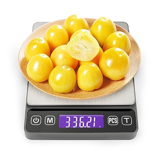 KitchenTour Digital Kitchen Scale - 500g/0.01g High Accuracy Precision Multifunction Food Meat Scale Jewelry Lab Carat Powder Scale with Back-Lit LCD Display(Batteries Included) Grey