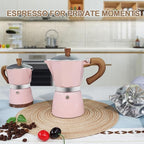 Aluminum 6 Cup 300ml Moka Pot Express Coffee Maker Stovetop Espresso Colorful Coffeemaker Italian Classic Style Brewing Greca Cafe Mocha Machine for Cafeteras Lover Camping Travel and Home Use 10oz
