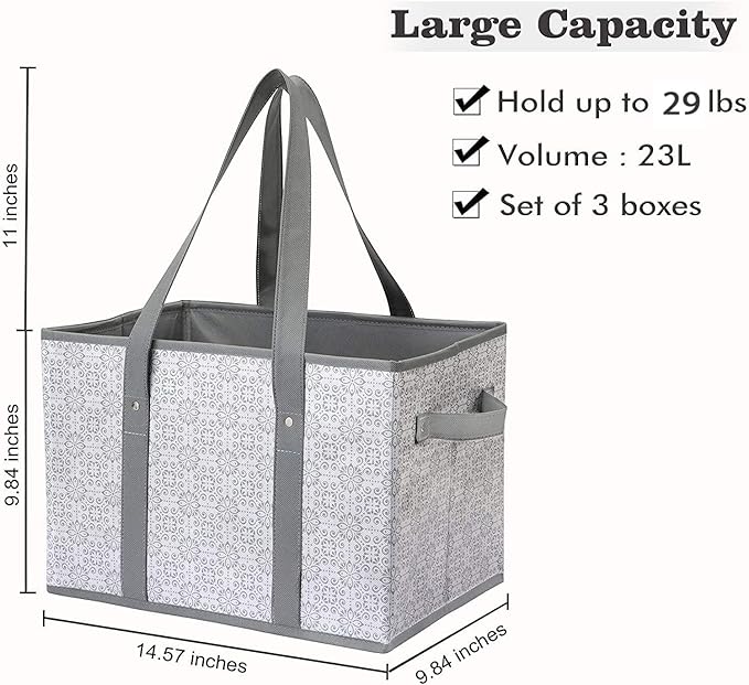 WISELIFE Reusable Grocery Bags [4 Pack],Large Grocery Tote Bag Water Resistant Shopping Bags Foldable Grocery Bag for Clothes,Shoes and Picnic