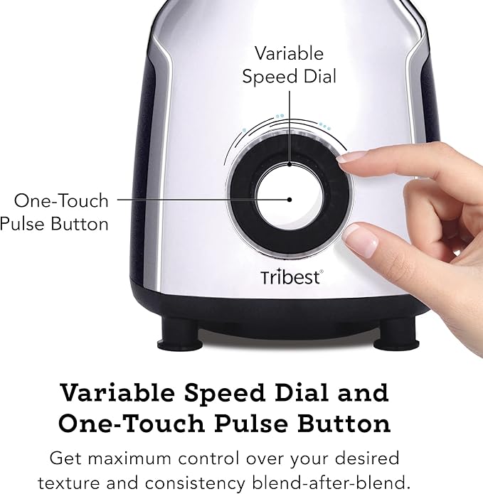 Tribest PBG-5050-A Portable Blender for Shakes and Smoothies with Glass Blender Cups, Chrome