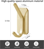 Paoli Heavy Duty Adhesive Hooks,Self-Adhesive Hooks Multiple Colors and Styles 30 lb Maximum Load for Home Schools and Offices (4pc, Gold)
