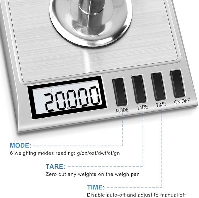 Fuzion Milligram Scale, 50g/0.001g Digital Milligram Scale with Calibration Weights, Jewelry and Gem Scale, Mg Scale for Powder, Reloading, Includes Scoop, Powder Pan and Tweezers