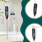 Copkim 6 Set Waterproof Food Thermometer for Water, Liquid, Candle and Cooking Digital Meat Thermometer with Long Probe Instant Read for Kitchen BBQ Grill Candy (White)