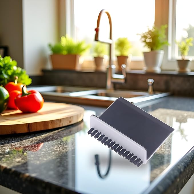 Black Kitchen Sink Squeegee Cleaner Countertop Brush Wiper Vegetable Cleaning Brush Wiper Home Kitchen Tool Accessories Fruit and Vegetable Cleaning Brushes