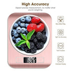 Mik-Nana Food Scale Pink, 10kg/22lb Digital Kitchen Scale Weight Grams and Oz for Baking and Cooking, 1g/0.1oz Precise Graduation, Easy Clean Stainless Steel