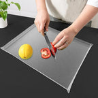 WK Flexible Plastic Cutting Boards Mats with Lip, Foldable Cutting Board for Kitchen Set of 3, Clear Cutting Boards, Nonslip Cutting Mats Sheets, BPA Free, Dishwasher Safe