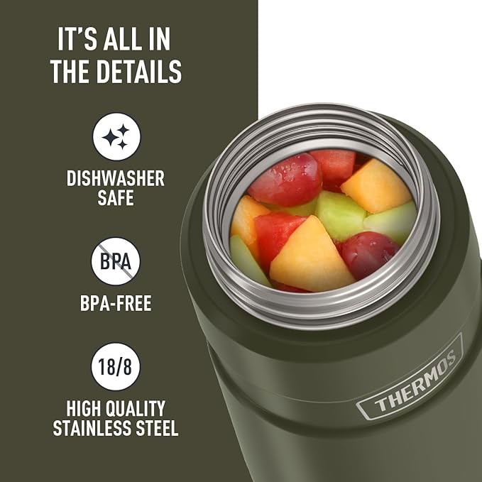THERMOS Stainless King Vacuum-Insulated Food Jar, 24 Ounce, Army Green