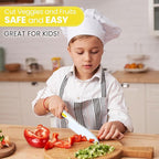 Zulay 3-Piece Kids Knife Set for Real Cooking & Baking - Toddler Knives for Cutting Fruits, Veggies, & Cake - Children’s Montessori Knife with Serrated Edges - Safe & Fun Lettuce Knife (Yellow)