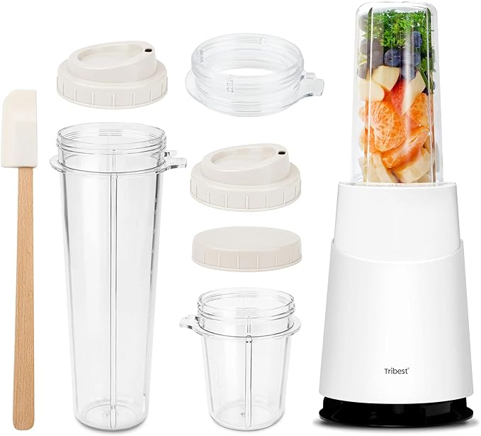 Tribest PB-410WH-A Personal Blender II, Small Blender for Shakes and Smoothies with Portable Blender Cups, White
