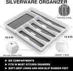 49-Piece Silverware Set with Organizer, Heavy Duty Stainless Steel Flatware Set for 8, Cutlery Utensil Sets with Steak Knives, Rust-proof, Mirror Polished, Dishwasher Safe, Heavy Duty