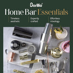 Barillio Silver Bartender Kit - Stainless-Steel Cocktail Shaker Set w/Black Bamboo Stand - Mixology Bar Tools w/Drink Shaker, Mixer & Muddler for Cocktails - Home Bar Accessories - 23-Pc Bar Set