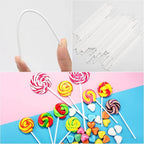 200Pcs 6 Inch White Paper Lollipop Sticks, Paper Sucker Sticks, Cake Pop Stick for Cake Toppers, Chocolate, Cookie, Rainbow Candy ﻿