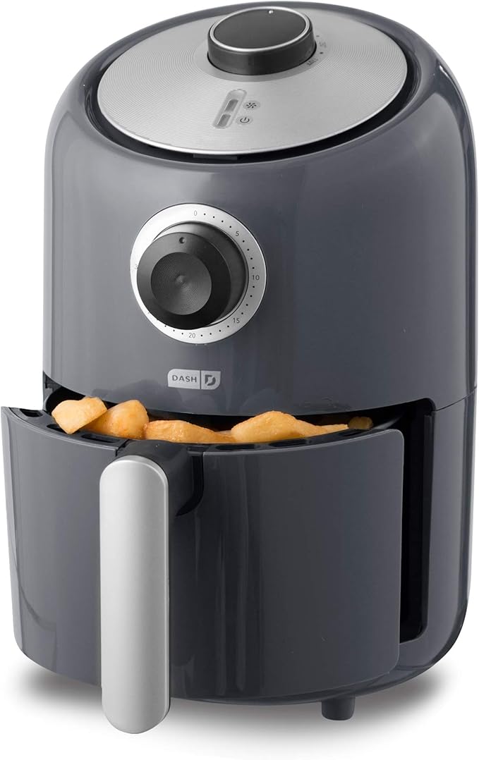 Dash Compact Air Fryer - Healthy Cooking with Auto Shut-Off Feature, Adjustable Temperature Control & Nonstick Fry Basket - Has AirCrisp® Technology - 2 Quart - Cool Grey