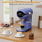 Espresso Machine with Steam Milk Frother Semi Automatic 20 Bar Compact Blue with Touch Screen for home Cafetera Espresso, Latte, Cappuccino, Americano, Macchiato