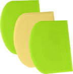 SURDOCA Dough Scraper Bench Scraper - 3P 4.7x3.7" Plastic Flexible Bowl Scraper, Sharp Edge & Angles Cake Scraper. Non-Slip Bakeware Decorating Tools Sculpting & Modeling Tools - Green+Yellow+Green