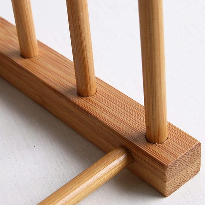 Kunovo Bamboo Dish Rack,Pot lid/Plate/Cutting Board Organizer for Kitchen cabinets,Bottle Drying Holder