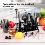 Cocktail Shaker Set, 23-Piece Boston Stainless Steel Bartender Kit with Acrylic Stand & Cocktail Recipes Booklet, Professional Bar Tools for Drink Mixing, Home, Bar, Party - Black