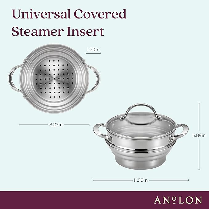 Anolon Classic Stainless Steel Universal Covered Steamer Insert