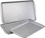 Farberware Nonstick Bakeware 3-Piece Cookie Pan Set, Gray