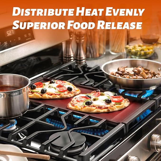 Stove Top Griddle for GE Gas Stove Replacement WB31X24738 Grill Stovetop Cast Iron Pan Flat Plate General Electric Rang Parts Burner Center Griddles Cooktop WB31X24998
