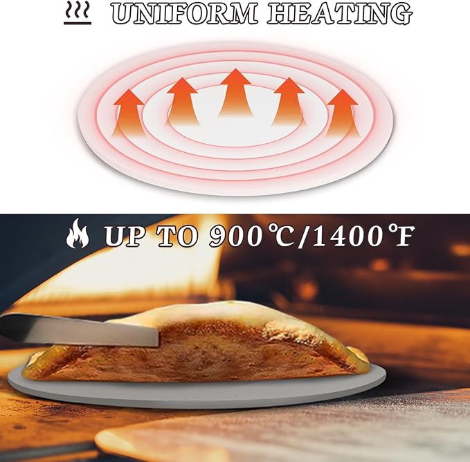 9'' Pizza Stone for Oven and Grill Round Baking Stone Heavy Duty Cordierite Pizza Cooking Pan for Indoor Electric Ovens Baking Crisp Crust Pizza Bread with RV Oven Home(23cm*1cm)