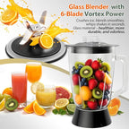 Food Processor and Blender Combo, 88 oz Food Chopper for Meat, Vegetable and Dough, 70 oz 700W Glass Jar Blender with 2 Speeds and Pulse for Smoothie, Nutrient Extractions, and More