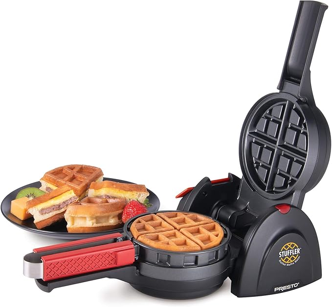 Presto 03512 Stuffler Stuffed Waffle Maker, Belgian, Large, Black