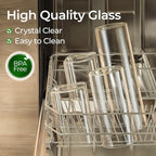 ComSaf 1.4 Qt Glass Storage Containers with Lids, Glass Jars with Lids, Clear Food Storage Jar, Square Canister Set of 3, Pantry Organizers and Storage for Flour Oat Pasta Tea Cookie Coffee Bean