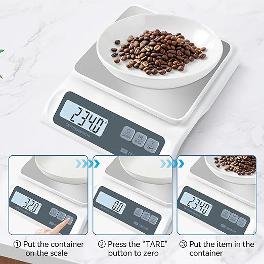 CYBERGIANT 13lb/0.1g Precision Digital Food Scale - Meal Prep Kitchen Baking & Espresso Coffee - Gram Scale with Stainless Steel Platform & LCD Display